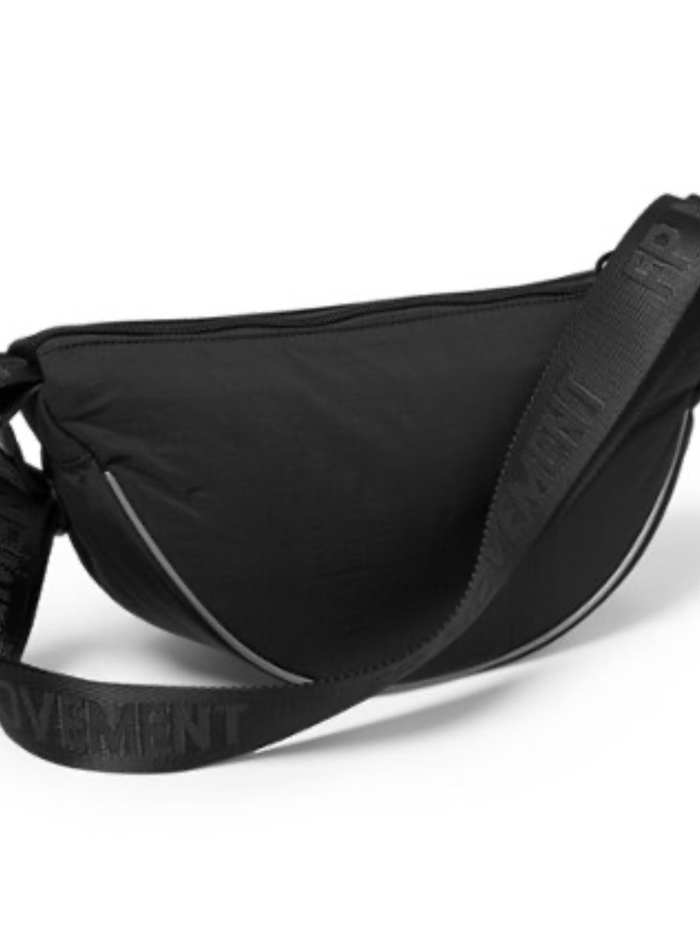 Free People Movement NWT Bullseye Black Crescent Sling Bag with Branded Strap